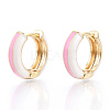 Brass Huggie Hoop Earrings EJEW-S209-07E-2