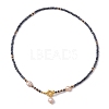2Pcs 2 Style Natural Pearl Heart Pendant Necklace NJEW-MZ00024-3