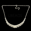 Fashionable Wedding Rhinestone Necklace and Stud Earring Jewelry Sets SJEW-R046-05-4