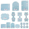 140Pcs 7 Styles Castle Theme Paper Hair Clip Display Cards CDIS-NB0001-38-1
