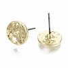 Rack Plating Hammered Alloy Stud Earring Findings PALLOY-N155-69-NR-2