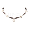 Sea Turtle Synthetic Turquoise Pendant Necklaces for Women NJEW-JN04665-1