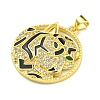 Brass Micro Pave Cubic Zirconia Pendants KK-K354-09B-G-2