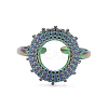 Ion Plating(IP) Rainbow Color 304 Stainless Steel Donut Open Cuff Ring for Women RJEW-C025-21M-2