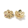 Brass Micro Pave Cubic Zirconia Bead Caps ZIRC-F141-15G-1