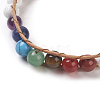 Natural Howlite Cord Beaded Bracelets BJEW-E351-02A-4