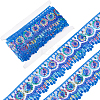 Gorgecraft 4~4.5M Ethnic Style Polyester Lace Trim with Colorful Paillette OCOR-GF0002-39C-1