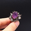Natural Amethyst Sun Open Cuff Rings PW-WG21652-01-1
