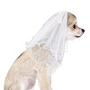 Adjustable Polyester Dog Collar & Wedding Bride Veil Sets AJEW-DR0001-74-3