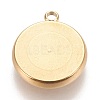 Ion Plating(IP) 304 Stainless Steel Pendant Cabochon Settings STAS-K202-03E-G-2