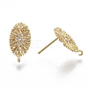 Brass Micro Pave Cubic Zirconia Stud Earring Findings X-KK-T056-03G-NF-2