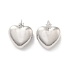 Brass Heart Hoop Earrings for Women EJEW-Q024-06P-1