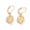 Brass Micro Pave Clear Cubic Zirconia Leverback Earrings KK-CBA4112-09G-4