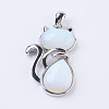 Opalite Kitten Pendants G-P352-B01-1