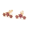 Brass Micro Pave Cubic Zirconia Stud Earrings EJEW-F273-15-G-2