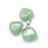 Heart Natural Green Aventurine Pendants G-Q371-08-2