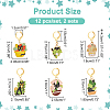 Potted Plant with Cat Alloy Enamel Pendant Stitch Markers HJEW-AB00313-2