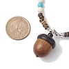 Natural Wenge Wood Pendant Necklaces NJEW-JN04791-01-4