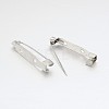 Iron Brooch Pin Back Safety Catch Bar Pins with 2 Holes IFIN-A171-04B-2