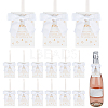 30Pcs Polyester Bowknot & Paper Card Pendant Decoration HJEW-OC00028-01-1