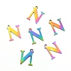Ion Plating(IP) 304 Stainless Steel Alphabet Charms STAS-H122-N-M-2