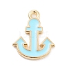 Light Gold Plated Alloy Enamel Charms ENAM-M219-07KCG-01-1