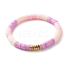 Synthetic Hematite & Polymer Clay Heishi Beads Stretch Bracelets Set BJEW-JB07380-6