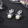 Natural Pearl Ear Studs EJEW-P286-25P-4