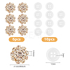 6Pcs Brass & Acrylic Rhinestone Cufflinks BUTT-DC0001-17B-2