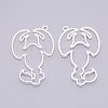 Alloy Open Back Bezel Big Pendants LS-PALLOY-WH0081-45-1
