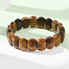 Natural Tiger Eye Beaded Stretch Bracelets for Unisex G-K303-01C-2