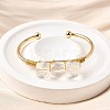 Natural Quartz Crystal Beads Cuff Bangles for Women BJEW-Q035-01G-08-4
