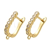 Rack Plating Brass Micro Pave Cubic Zirconia Hoop Earring Findings EJEW-H143-05G-1