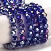 Faceted(32 Facets) Electroplate Glass Beads Strands X-EGLA-R016-4m-1-2