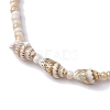 Glass with Natural Sea Shell Beads Braided Necklaces NJEW-JN04837-5