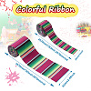 2Rolls 2 Styles Stripe Pattern Printed Polyester Grosgrain Ribbon OCOR-TA0001-37M-3