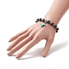 Dyed Synthetic Turquoise Cross Charm Bracelets BJEW-JB09296-3