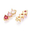 Brass Micro Pave Cubic Zirconia Charms X-KK-N263-95B-G-2