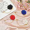 4Pcs 4 Colors Rose Polyester Lapel Pin Brooches for Men JEWB-FG0001-20-5