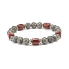 Natural Sesame Jasper Beaded Stretch Bracelet for Women or Men BJEW-JB07732-05-1