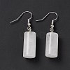 Natural Quartz Crystal Cylindrical Dangle Earrings EJEW-D188-01P-02-1