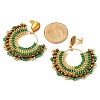 304 Stainless Steel & Bohemian Beaded Fan Dangle Stud Earrings for Women EJEW-R001-05G-02-3