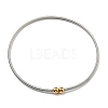 Bohemian Round Beaded 201 Stainless Steel Round Spring Chains Stretch Bracelet BJEW-XCP-11P-2