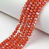 Electroplate Opaque Solid Color Glass Beads Strands EGLA-A034-P4mm-L03-1