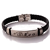 Braided Leather Cord Bracelets PW-WG99416-05-1