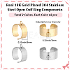 24Pcs 2 Colors 304 Stainless Steel Finger Ring Settings STAS-BBC0010-09D-2