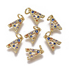 Brass Micro Pave Cubic Zirconia Charms ZIRC-L070-38A-G-1
