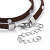 Faux Suede Cord Wrap Bracelets BJEW-JB04413-03-3