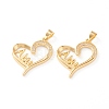 Brass Micro Pave Clear Cubic Zirconia Pendants ZIRC-J039-04G-1