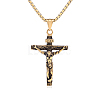 Cross Pendant Necklace with Jesus Crucifix Religious Necklace Sacrosanct Charm Neck Chain Jewelry Gift for Birthday Easter Thanksgiving Day JN1109C-1